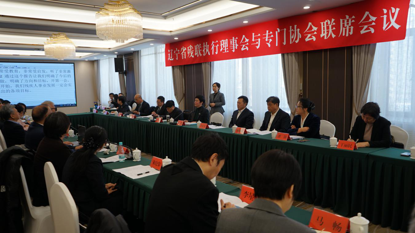图为省残联执行理事会与专门协会联席会议现场