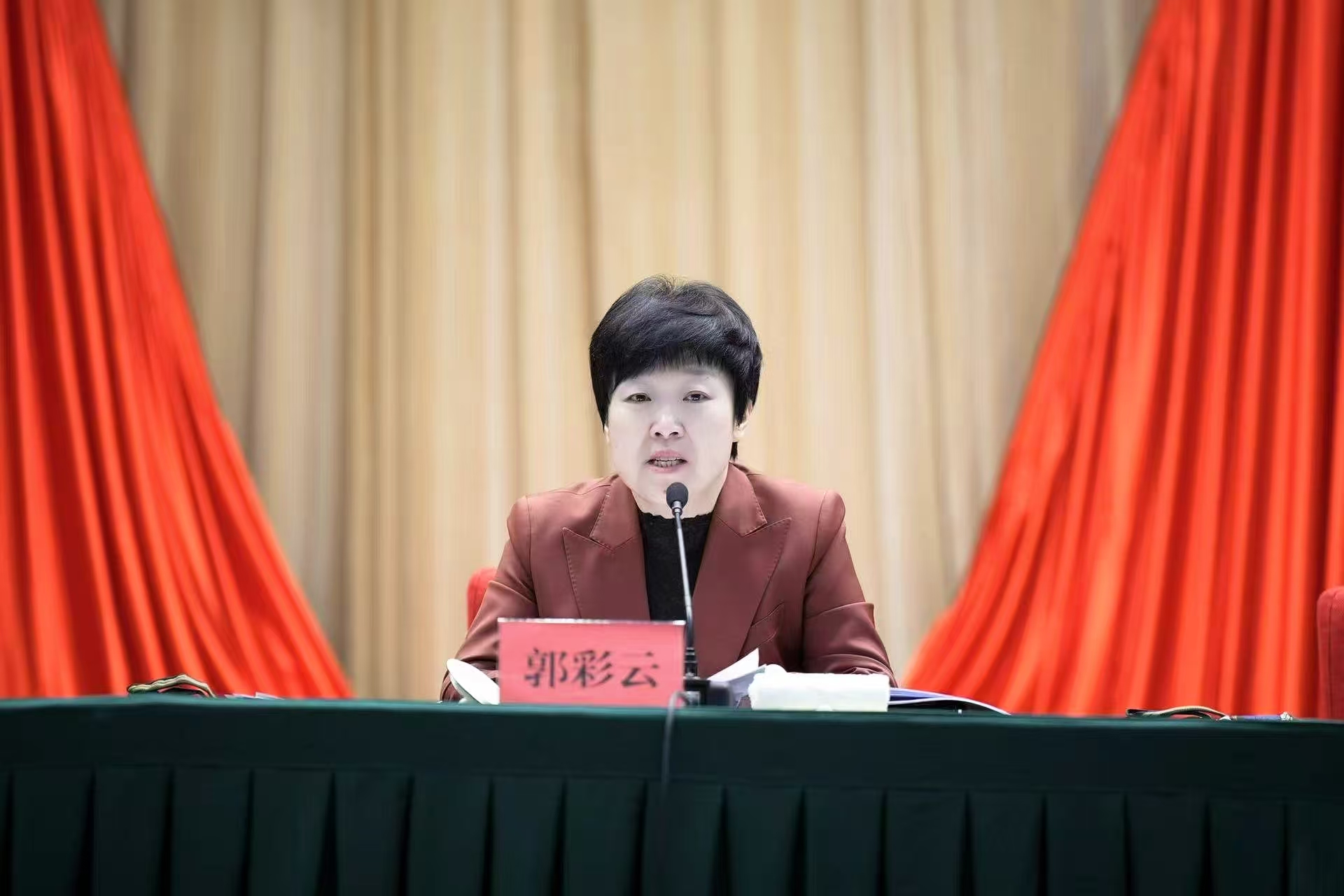 图为郭彩云副省长讲话