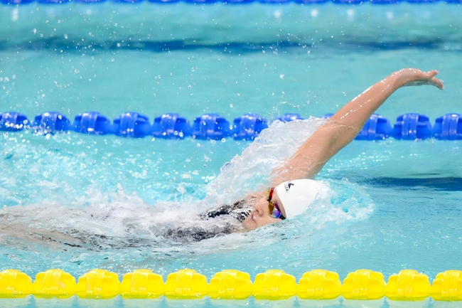 图为游泳比赛现场