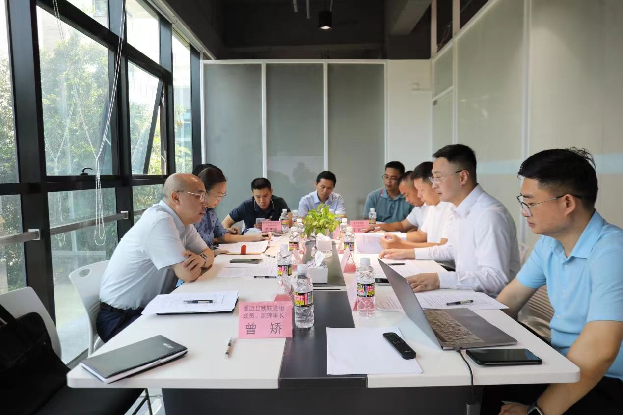 图为调研组在海南灵硕数据科技有限公司调研